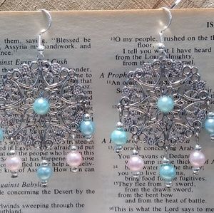 Earrings baby pink and blue